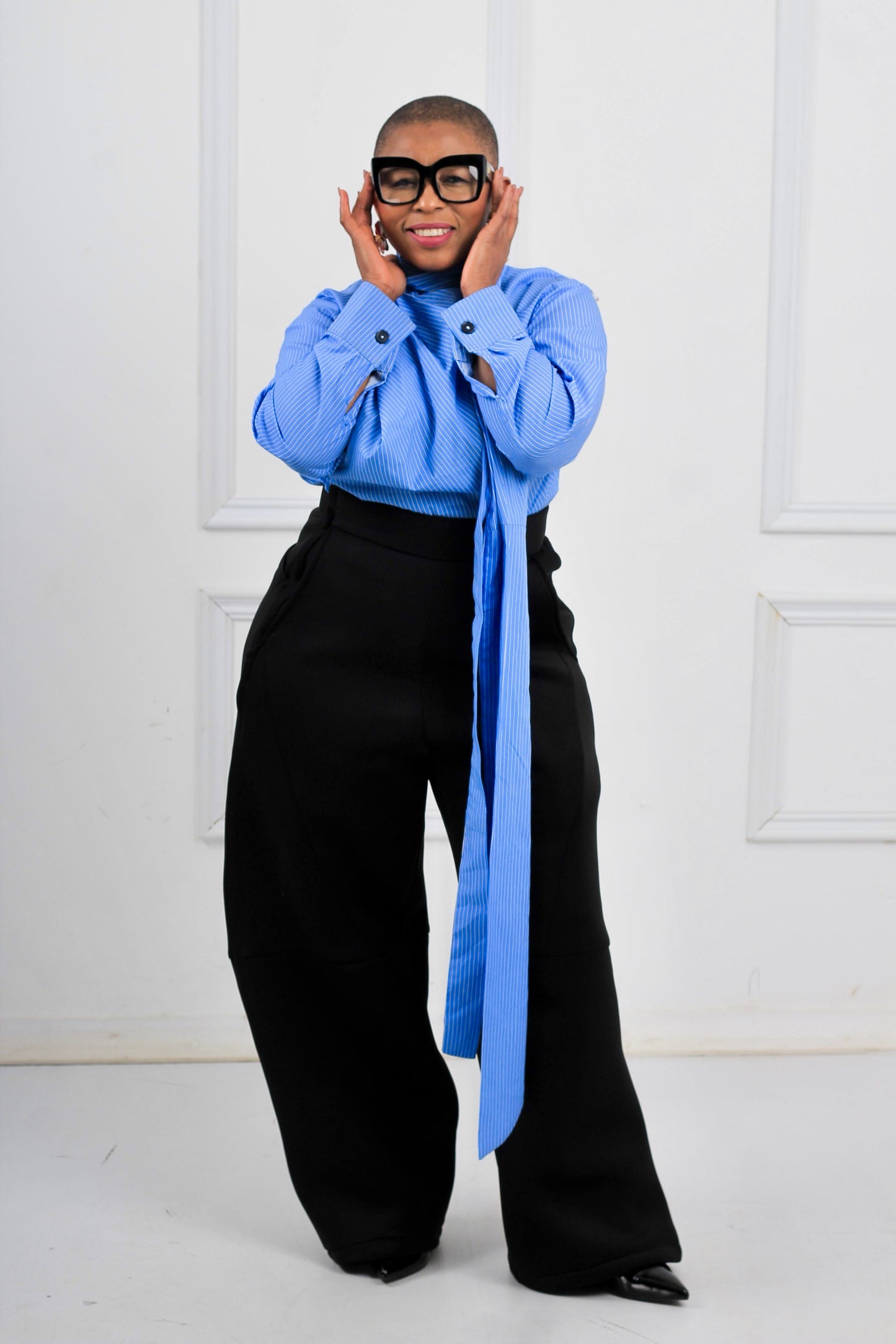 Striped shirt and scuba pants set