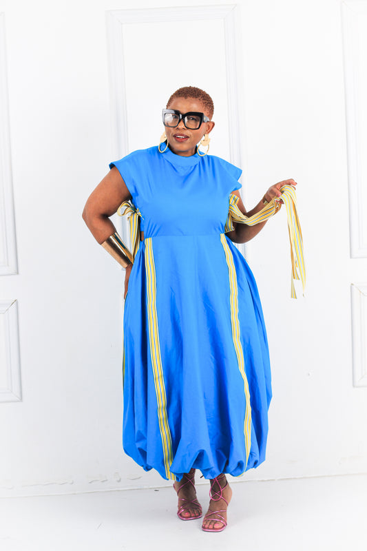 Blue poplin dress