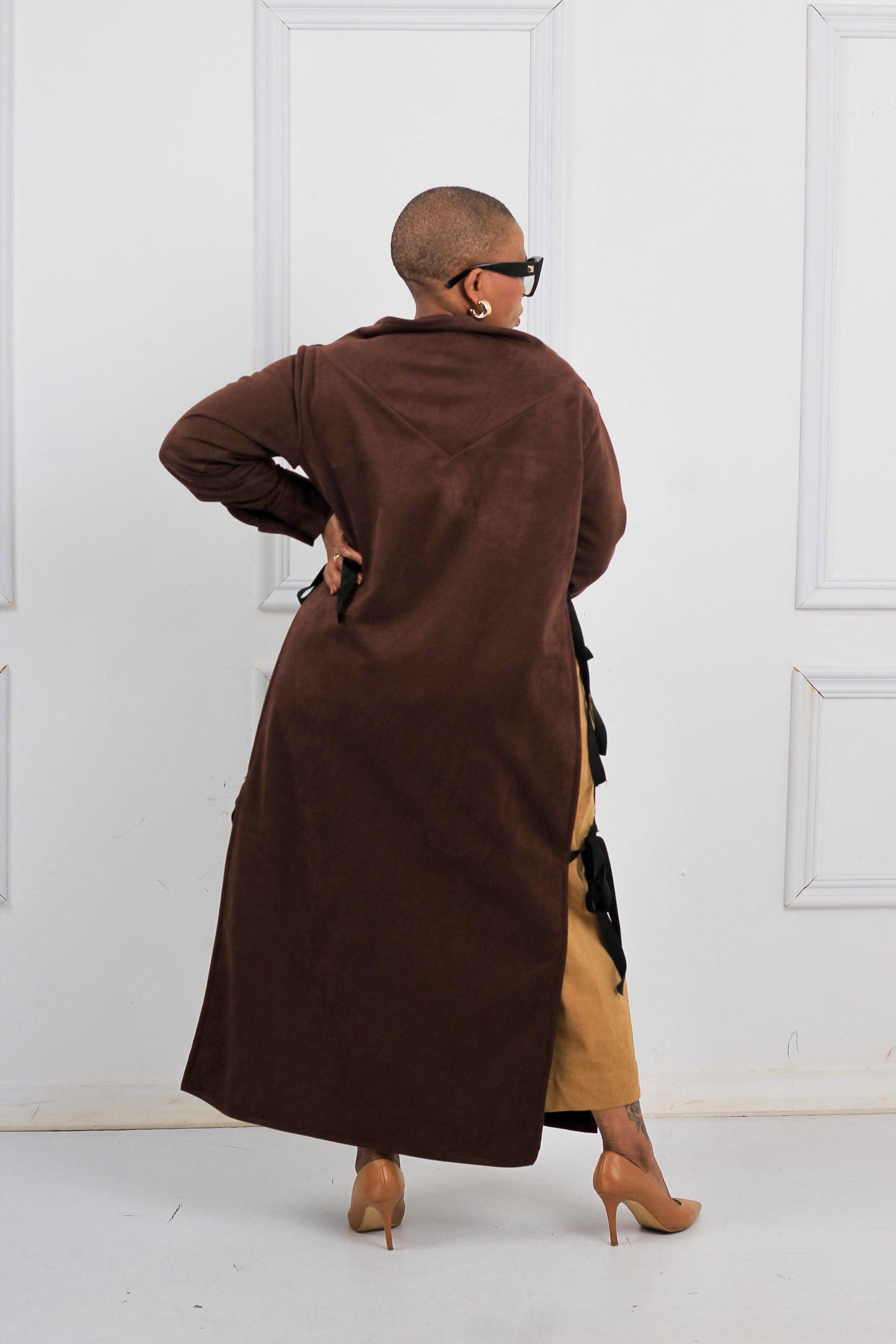 Suede shirt dress